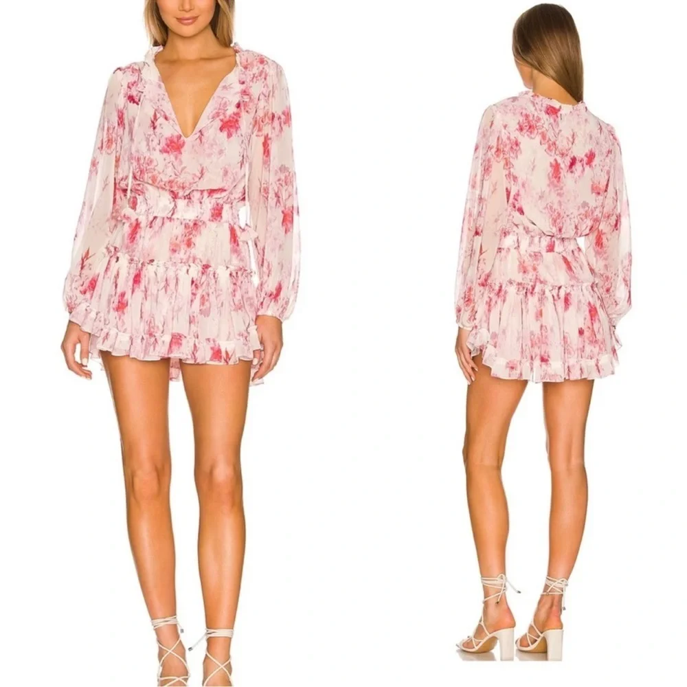 Misa Los Angeles Lorena Dress in Abstract Rose Flora - Picture 2 of 12
